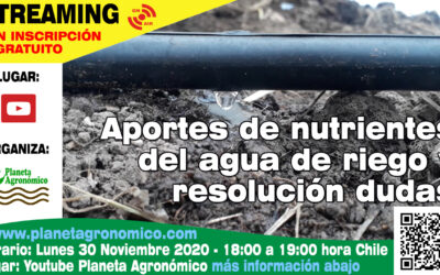 Aportes de nutrientes del agua de riego y resolución de dudas relacionadas a la fertilización